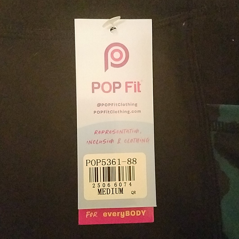 POP Fit NWT Crop Black withLeopard Print Leggings - Picture 2 of 6